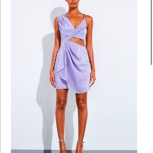 Violet asymmetrical rhinestone detail dress 💜